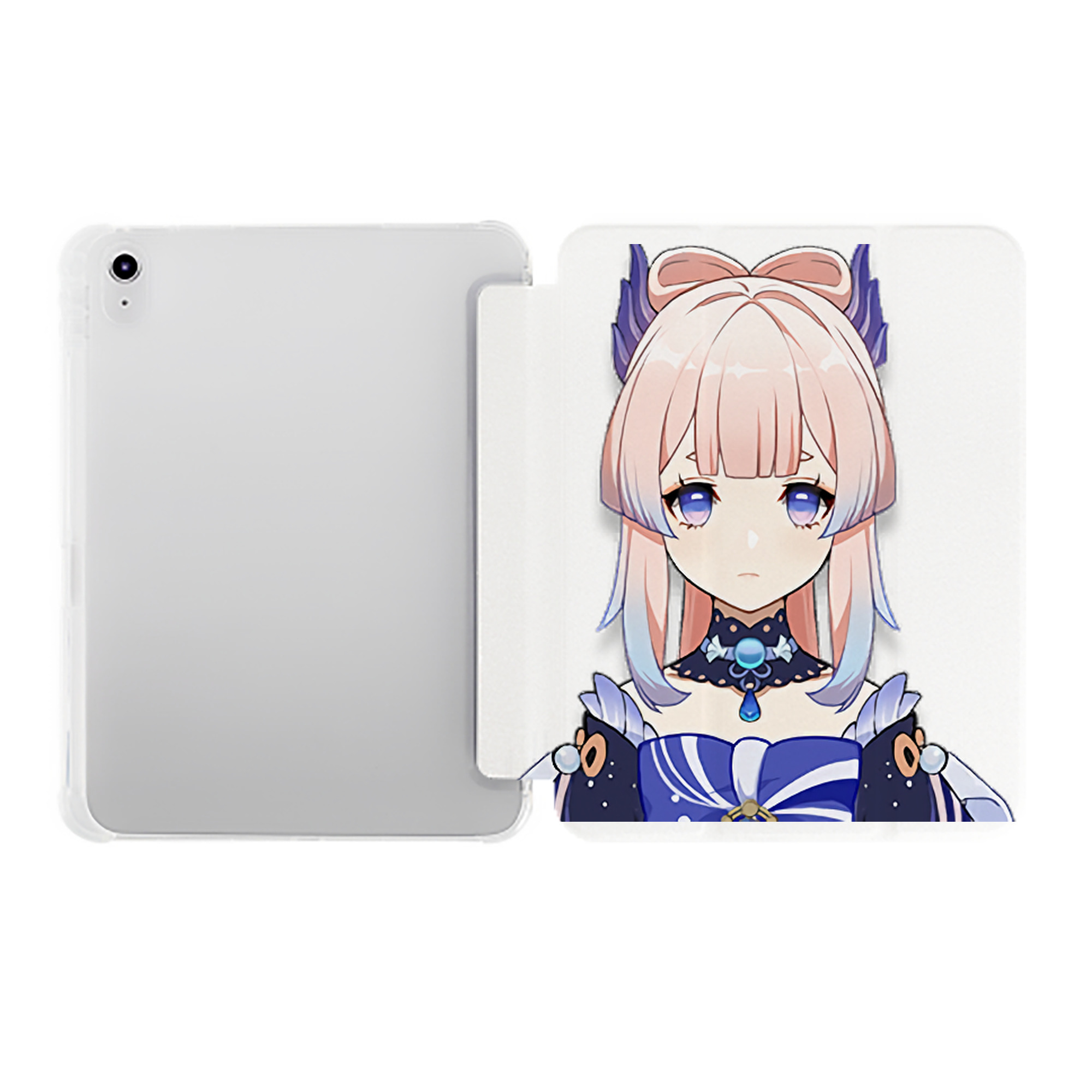 げんし神 珊瑚宮心海 サンゴノミヤ・ココミ genshin Sangonomiya Kokomi IPad ケース ペン収納付き 三つ折りスタンド PUレザー×シリコン 対応機種9.5/10.5/10.9インチ